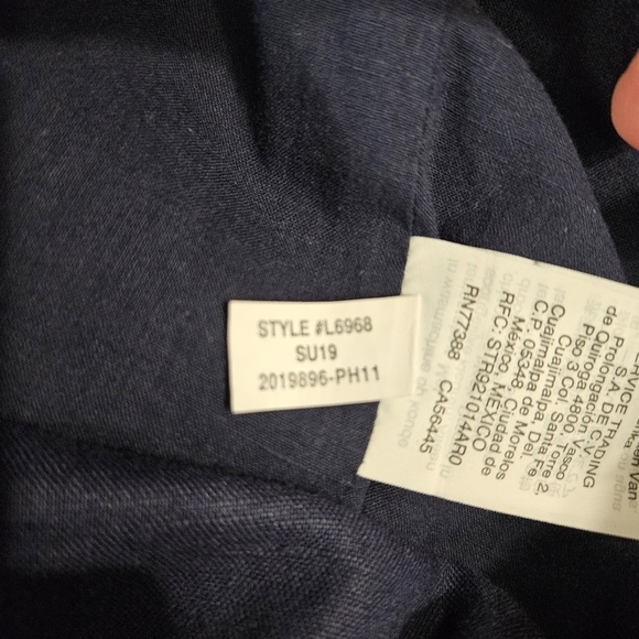 J. Crew Navy Blue Linen Tie Front Jumpsuit - Picture 8 of 8